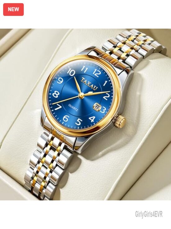 Ladies Quartz Analog Watch Stainless Steel Date Display Water Resistant main image 4